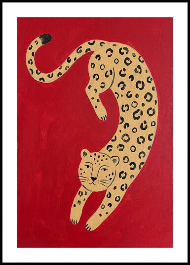 Andreas Magnusson Leopard Folk Art Plakat Plakat / 100x150cm 