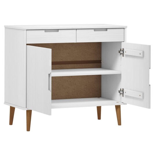 vidaXL Skjenk MOLDE hvit 90x40x80 cm heltre furu