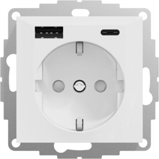 Elko Stikkontakt enkel USB A+C 3A I RS Renhvit Elko - 1540182