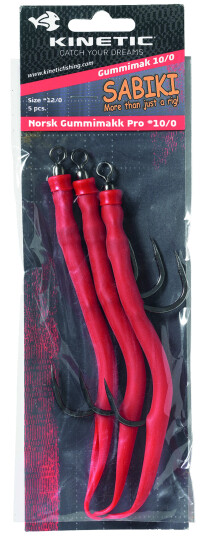 Kinetic Norsk Gummimakk Pro 10/0 3pcs #10/0 RED