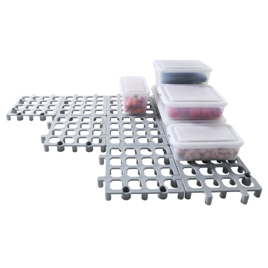 PULSIVA Byggbart plastgulv Common; 33.5x33.5x4 cm (LxBxH); Gr? PULSIVA Byggbart plastgulv Common; 33.5x33.5x4 cm (LxBxH); Gr?