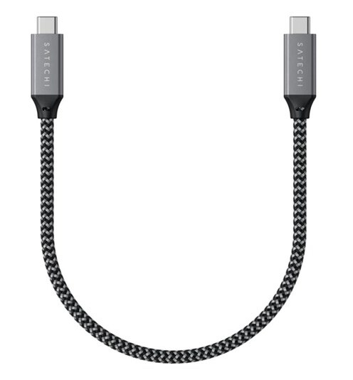 Satechi USB4 USB-C til USB-C-kabel 25cm 40 Gbps 8K Video Støtte Svart
