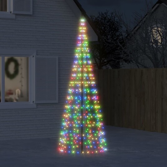 vidaXL Juletrelys på flaggstang 550 LED fargerik 300 cm