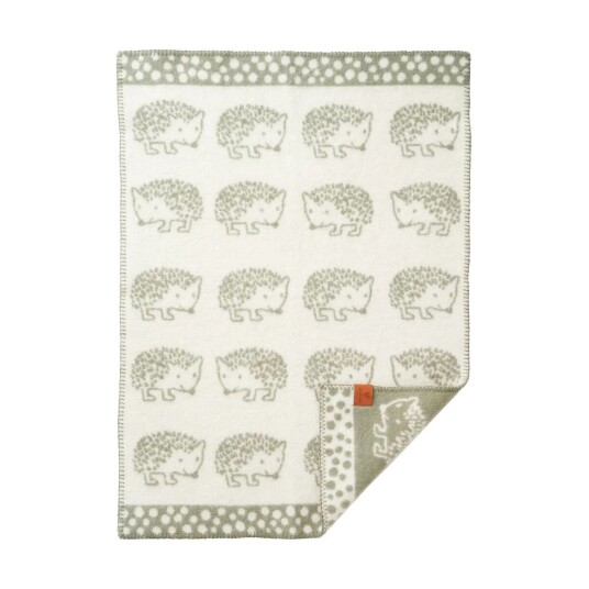 Klippan Yllefabrik Hedgehog barnepledd 65 x 90 cm Grønn