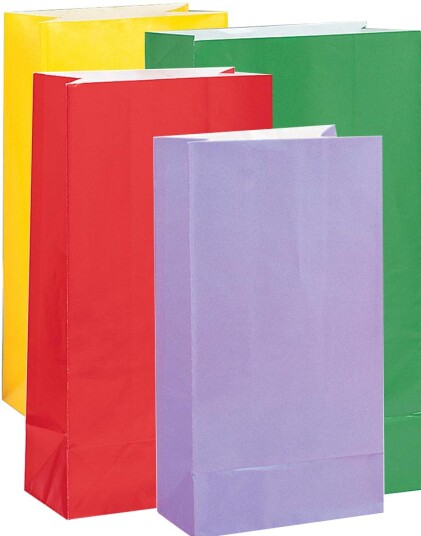 Unique 10 stk Godteposer i Assorterte Farger i Papir 59016