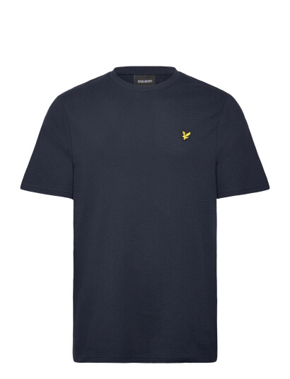 Lyle & Scott Popcorn Jacquard T Shirt Navy M