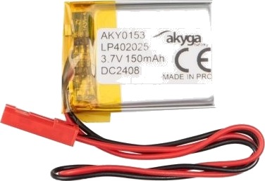 Akyga Aky0153 Batteri Sølv Lithium-Ion Li-Ion 150 Mah 3,7 V 20 Mm AKY0153