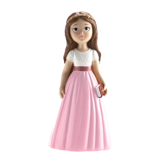 Kaketopp Jente Rosa Skjørt 16cm 