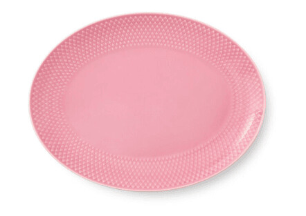 Lyngby Porcelæn Rhombe ovalt serveringsfat 21,5 x 28,5 cm Rosa Lyngby Porcelæn Rhombe ovalt serveringsfat 21,5 x 28,5 cm Rosa