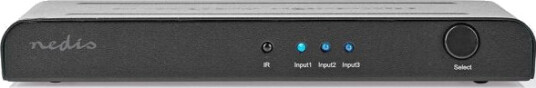 Nedis HDMI Switch 3-Port 4K 60Hz Antrasitt med Fjernkontroll