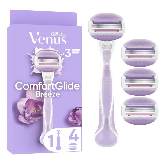 Venus Gillette Venus ComfortGlide Breeze Barberhøvel Purple/White Venus Gillette Venus ComfortGlide Breeze Barberhøvel Purple/White