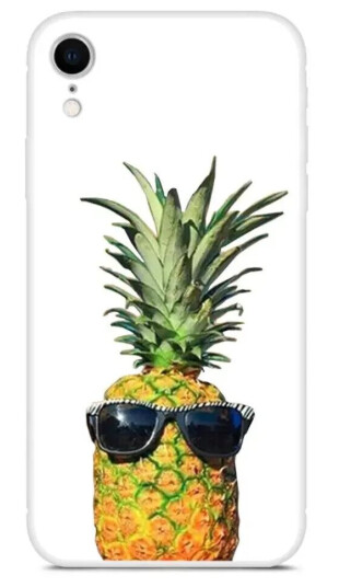 EIDERWOOD iPhone XR Fleksibelt Plast Deksel m. Trykk - Ananas