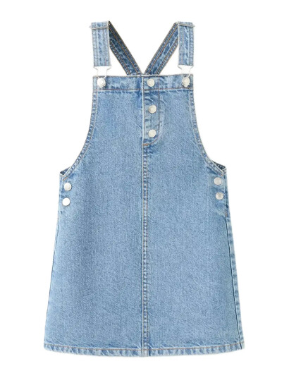 Mango Short Denim Pinafore Blue 11