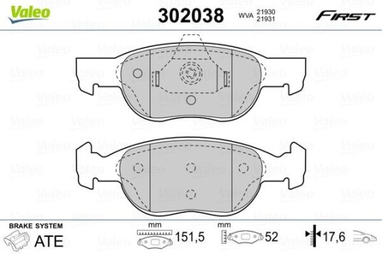 Bremseklosser VALEO 302038