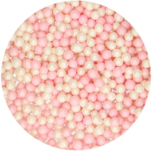 Funcakes Myke Perler  Rosa/hvit 60g 