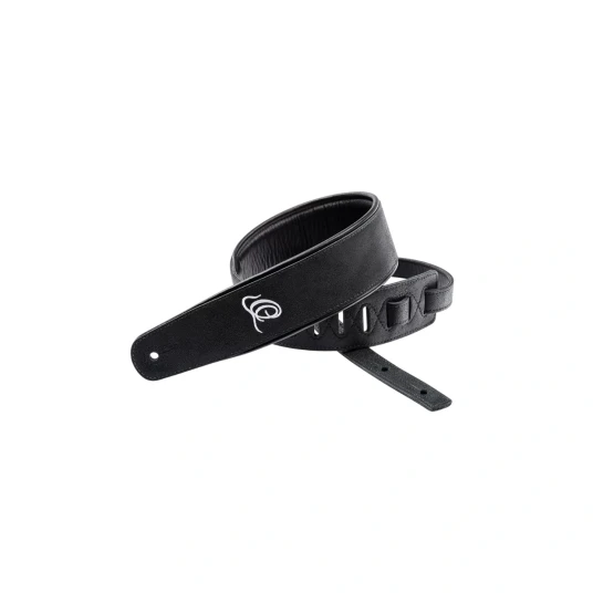 Ortega Guitars Ortega Osar-1 Gitar Lærreim 70mm 3-Lags Svart Hole