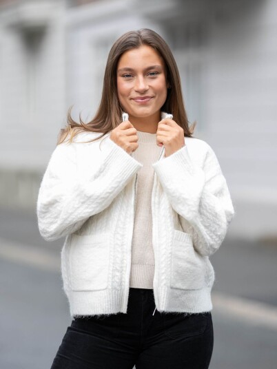 MSCH Copenhagen Blithe Hope zip Cardigan Hvit S/M