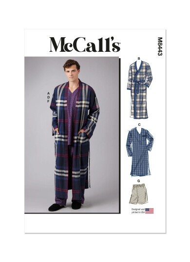 McCall's 8443 - Nattøy til herre A (S-M-L-XL-XXL-XXXL)