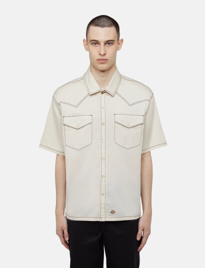 Dickies River Ranch Work Shirt Ss - Beige - S Dickies River Ranch Work Shirt Ss - Beige - S