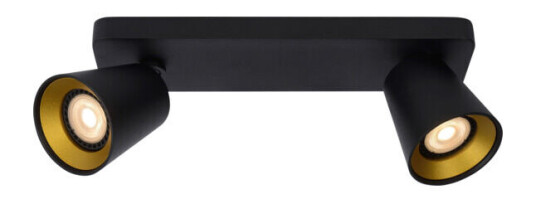 Lucide Turnon Spotlight 2XGU10 Sort/Gull - 91835