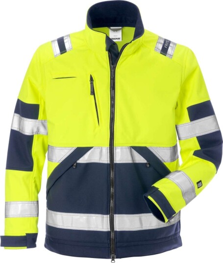 Fristads Softshelljacka 4083 Wyh, Klass 2 Varsel Gul/marinblå 4xl Fristads Softshelljacka 4083 Wyh, Klass 2 Varsel Gul/marinblå 4xl