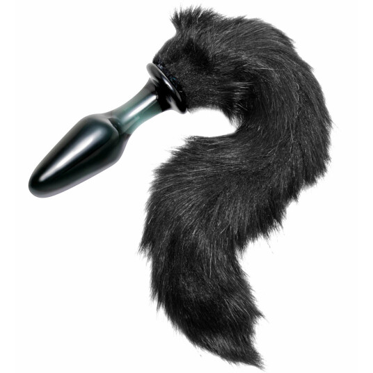 Tailz Midnight Fox Tail Glas Butt Plug - Svart Tailz Midnight Fox Tail Glas Butt Plug - Svart