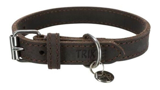 Trixie Rustic Fatleather Collar Xss: 2734 cm/18 Mm Dark Brown