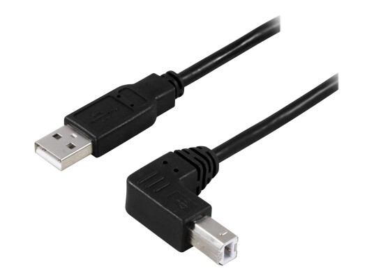 Deltaco 1 m USB 2.0 Kabel Type A til Type B - Svart Deltaco 1 m USB 2.0 Kabel Type A til Type B - Svart