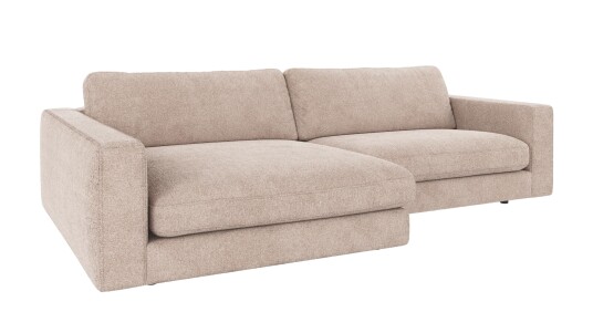 Rowico Home Duncan 3 seters sofa med sjeselong V Lys beige Greg 3 258 x 150 x 78 cm Beige