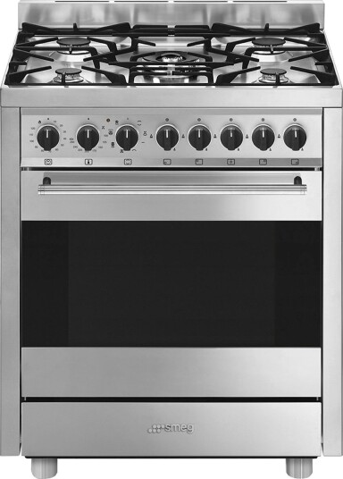 Smeg Mista B71GMX2 Gasskomfyr med 5 kokeplater og Rød Finish