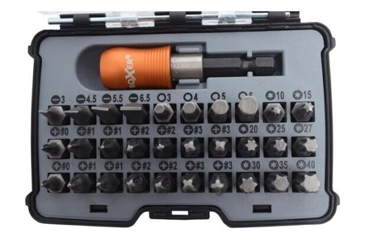 Boxer 31 Deler S2-stål Bitssett med Magnetisk Bitsholder Boxer 31 Deler S2-stål Bitssett med Magnetisk Bitsholder