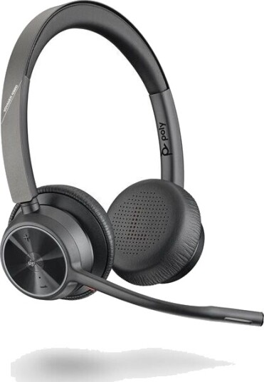 Poly Voyager 4320 - Voyager 4300 Series - Hodesett - On-Ear - Bluetooth - Trådløs, Kablet - Usb-C - Svart - Zoom Certified, Certified For Microsoft Teams Poly Voyager 4320 - Voyager 4300 Series - Hodesett - On-Ear - Bluetooth - Trådløs, Kablet - Usb-C - Svart - Zoom Certified, Certified For Microsoft Teams