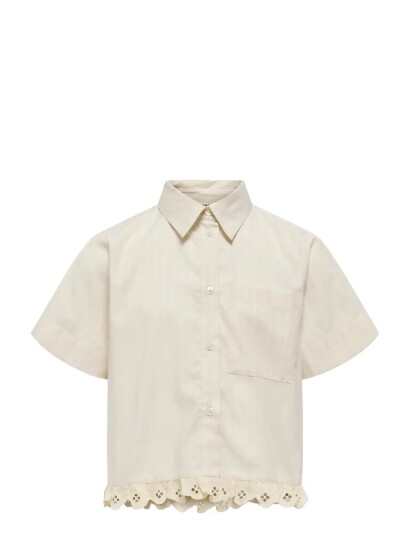 Kids Only Kogirisa Ss Embriodery Shirt Wvn   Cream   140