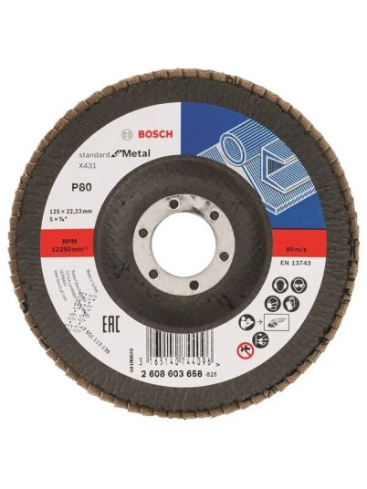 Bosch Lamelslibeskive 125 mm Kornstørrelse 80 for Vinkelsliper