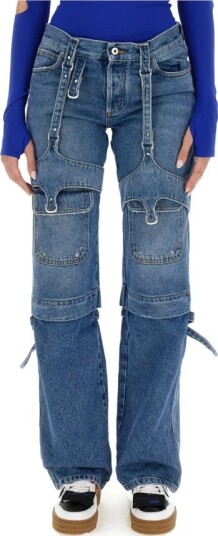 Off White Dame Jeans Blå W26,