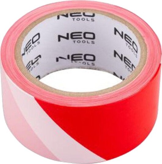 NEO Advarselstape 50 mm X 100 m Rød/Hvit