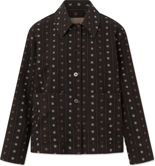 Rue de Tokyo Cecily Flower Stripe BROWN XL