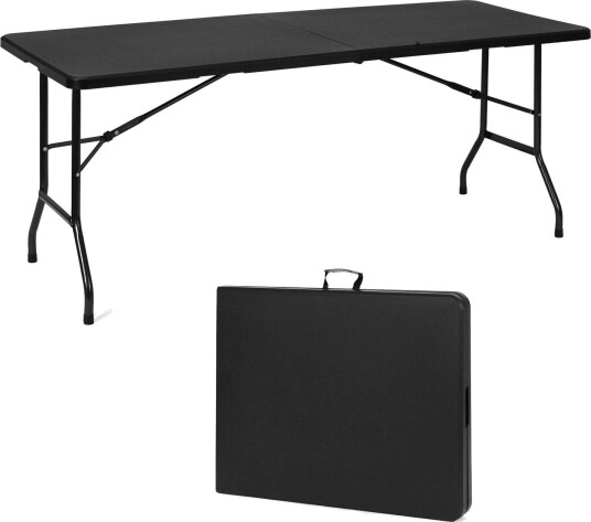Modernhome Serveringsbord 180 cm, sammenleggbart til en koffert, sort