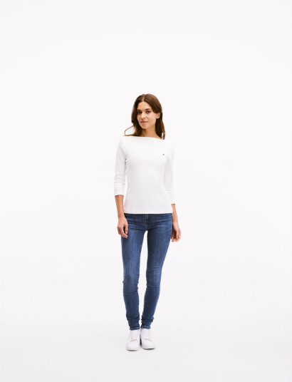 Tommy Hilfiger Slim Cody Boat-Nk 3/4Slv - White - M