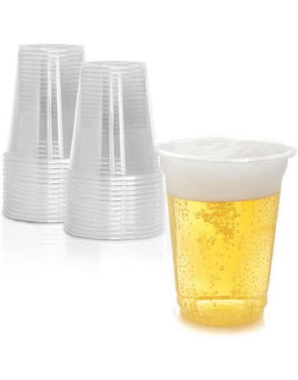 12 stk Gjenbrukbare Store Plastkopper 1 Pint   568 ml