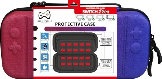 Deep Explorer Oppbevaringsetui Blå/Rød til Nintendo Switch 2