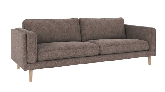 Rowico Home Braden 3 seters sofa Mørk beige Greg 7 Hvitpigmentert eikben