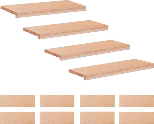 vidaXL Trappetrinn 12 stk. 70 x 30 x 2 cm Naturlig Massiv bøketre