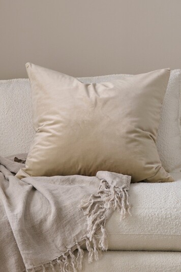 Ellos Home Putetrekk Nora i fløyel Beige