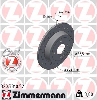 ZIMMERMANN 320.3810.52 Bremseskive