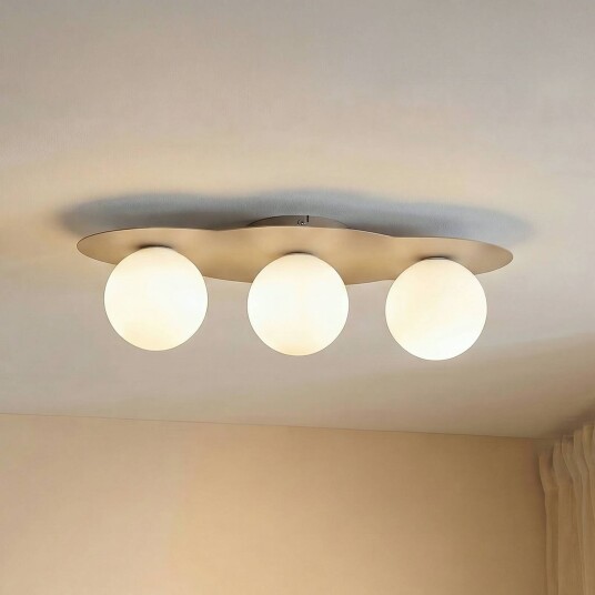 Taklampe Cloud TK Lighting dimbar Krem / amber Barnerom Glass