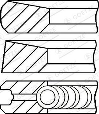 Stempelringsett GOETZE ENGINE 08 287107 00