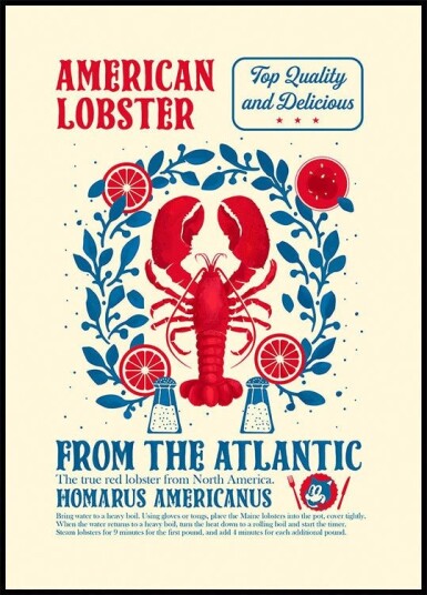Lobster kitchen print Plakat / 50x70cm
