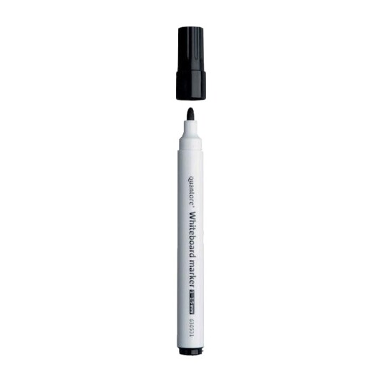 Quantore Whiteboard-marker, rund spiss 1-1,5 mm, svart Quantore Whiteboard-marker, rund spiss 1-1,5 mm, svart