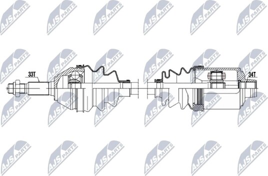 NTY NPW-CH-162 Drivaksel